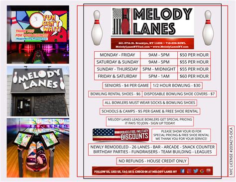 melody lanes prices